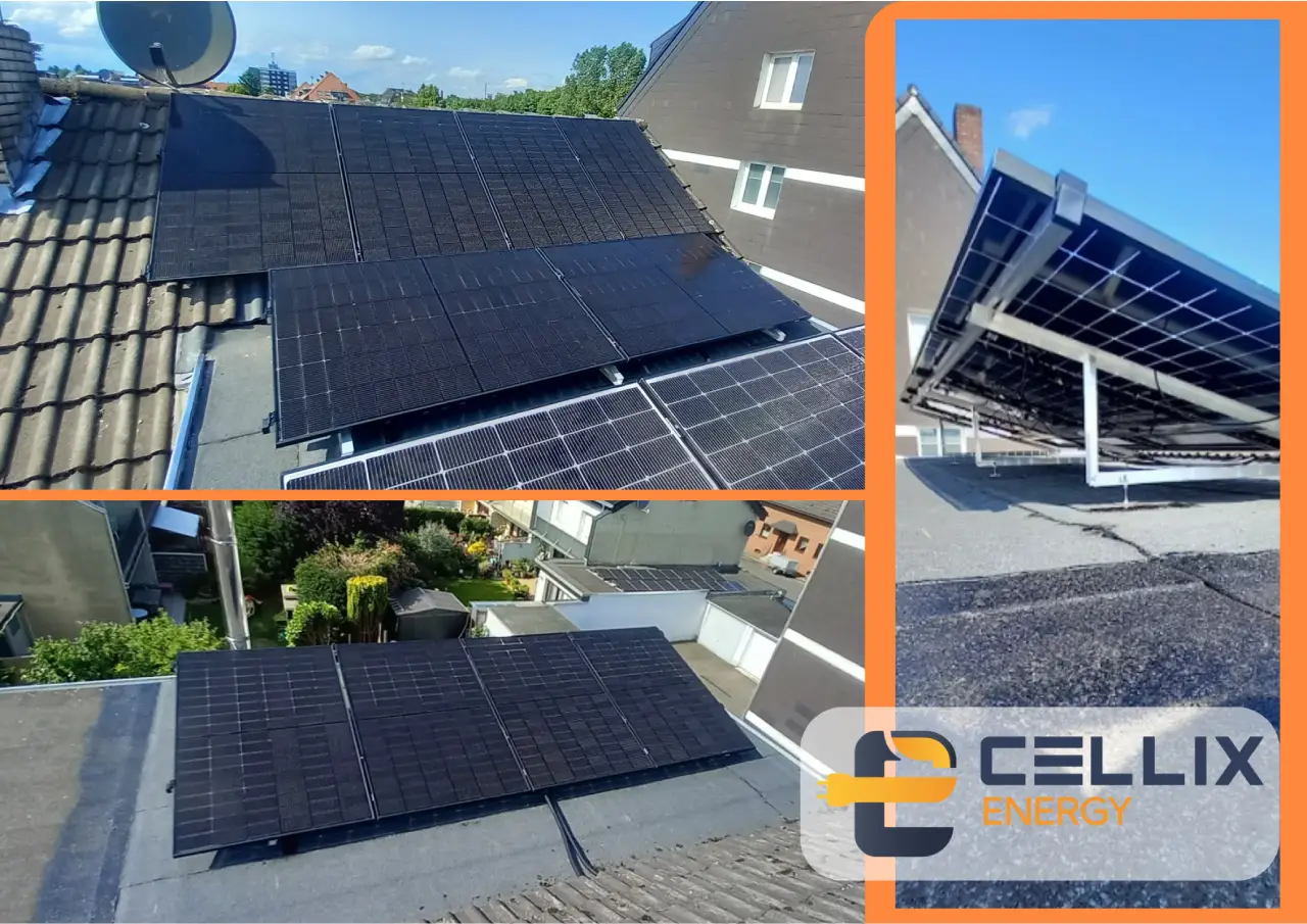 Moers: 14 Module a 445 W – 6,23 kWp Unterschiedliche Modulauslegungen dank des Herstellers Solaredge