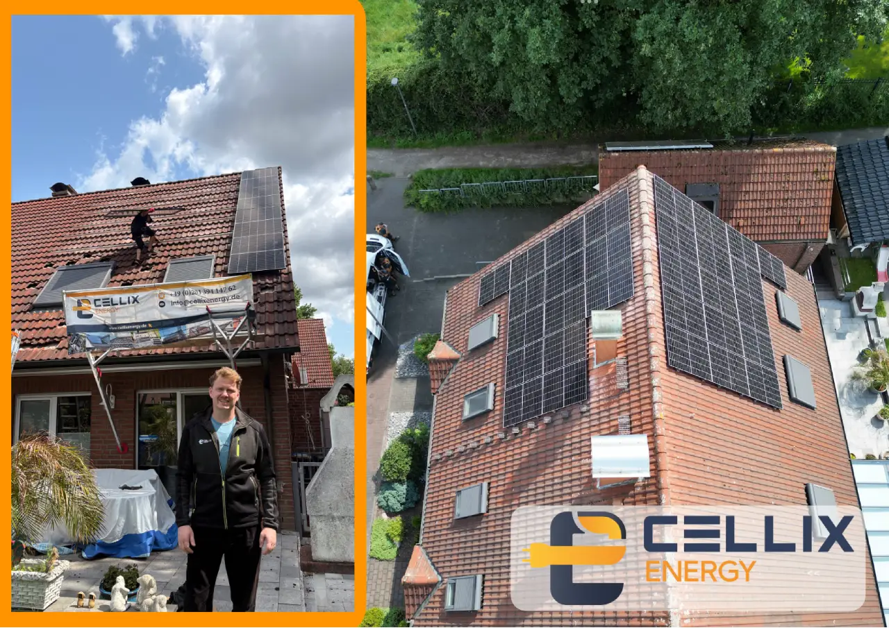 Oer-Erkenschwick: 30 Module (13,35 kWp) – Kunde stellte Komponenten selbst, wir boten Hilfe an und übernahmen den Aufbau der PV-Anlage